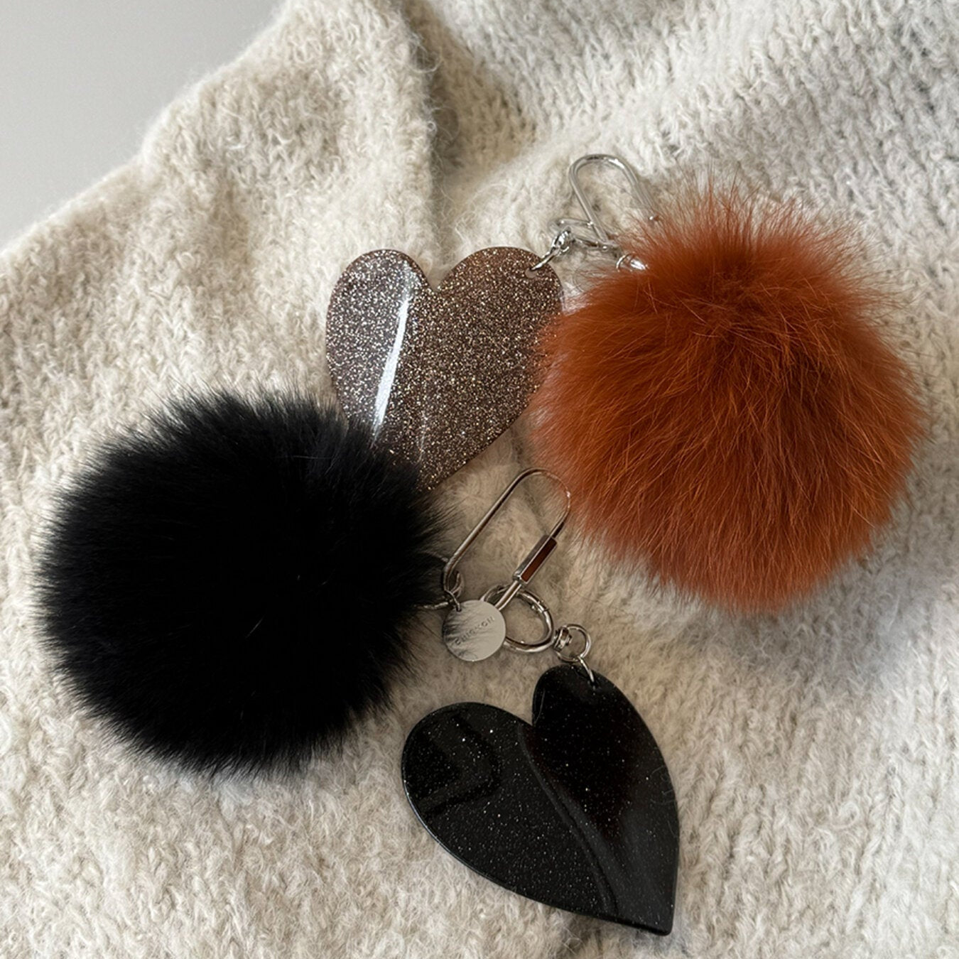 【予約販売】CHIGNON FOXファー&BIGハートキーチャーム 0065-460SH