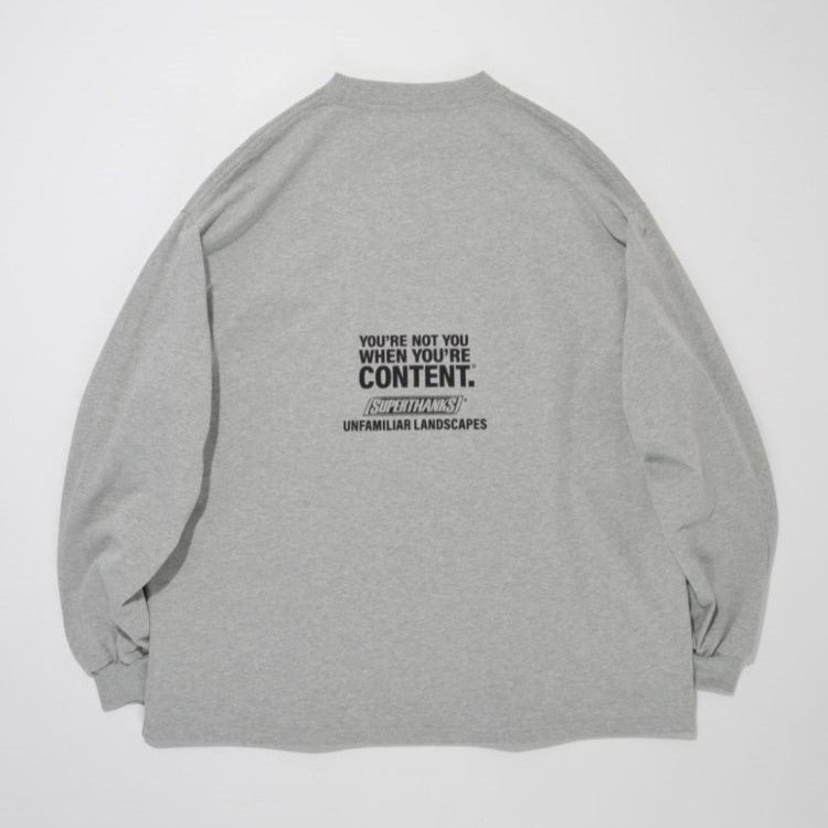 SUPERTHANKS 刺繍バックプリントT "You're not you when you're content〔40%OFF〕