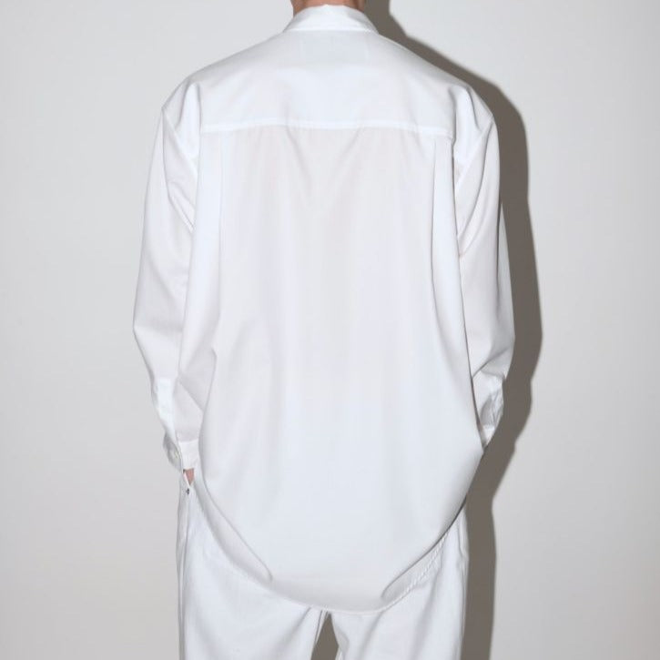 SUPERTHANKS 無地×ストライプ アウトサイド切り替えシャツ Outsider Shirt〔40%OFF〕