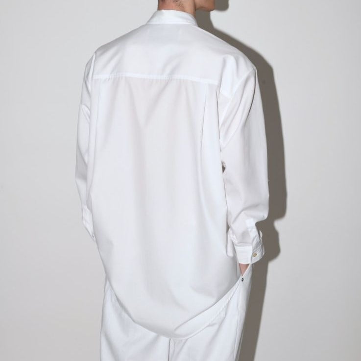 SUPERTHANKS 無地×ストライプ アウトサイド切り替えシャツ Outsider Shirt〔40%OFF〕