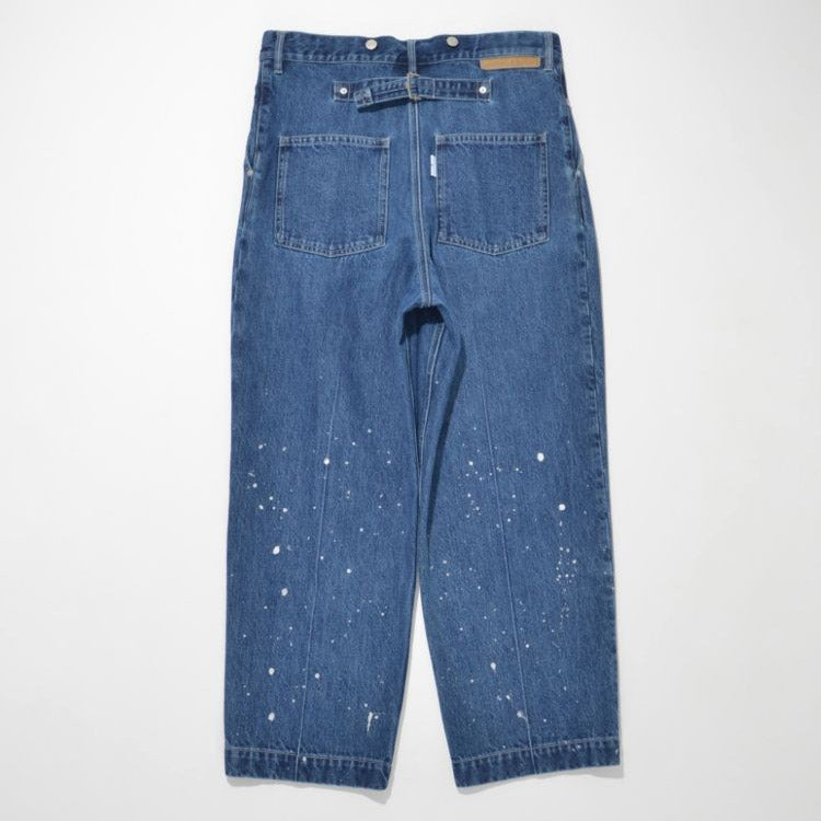 SUPERTHANKS ペイントデニムワイド ルーズ パンツ Pleated wide denim trousers〔50%OFF〕
