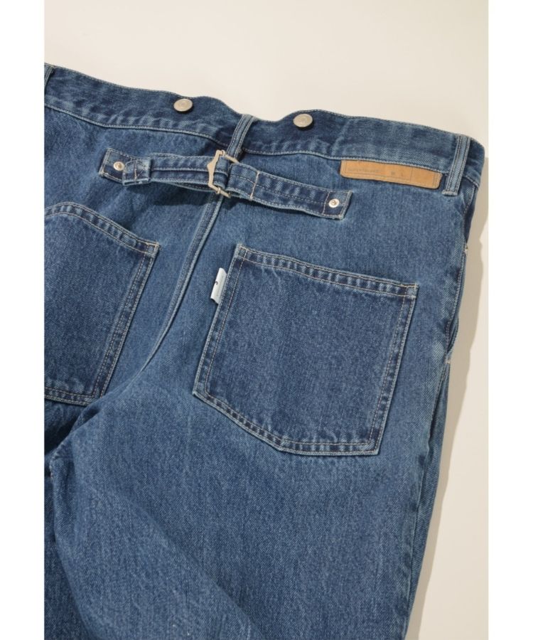 SUPERTHANKS ペイントデニムワイド ルーズ パンツ Pleated wide denim trousers〔50%OFF〕