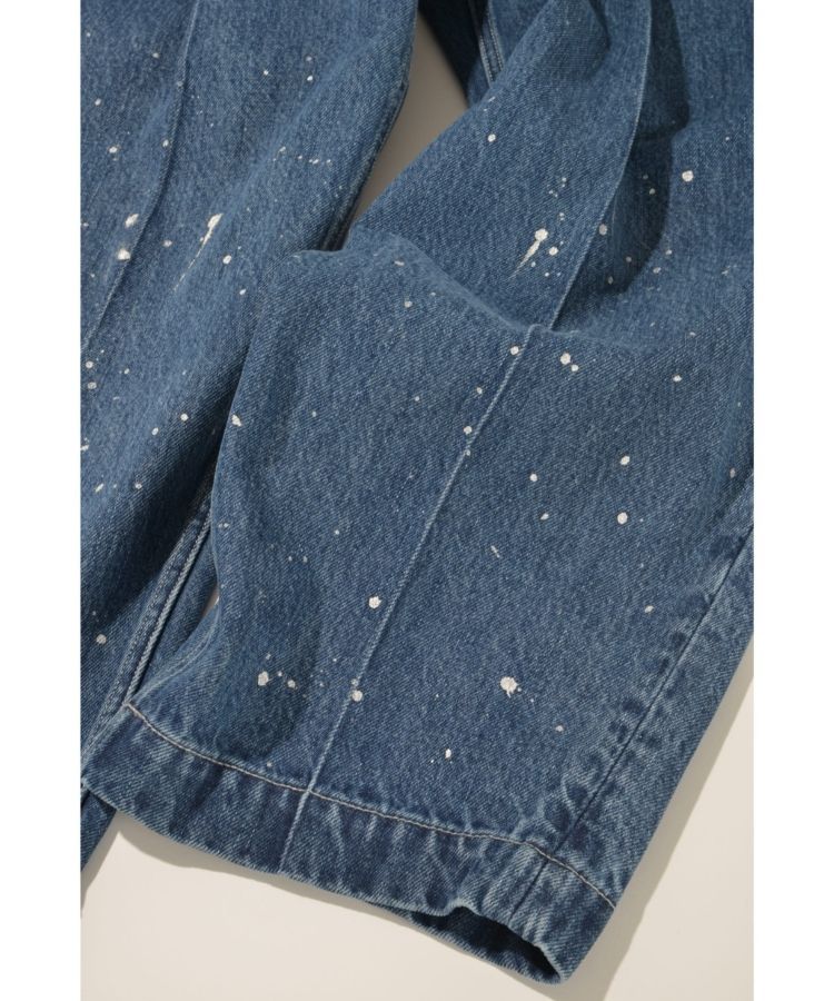 SUPERTHANKS ペイントデニムワイド ルーズ パンツ Pleated wide denim trousers〔50%OFF〕