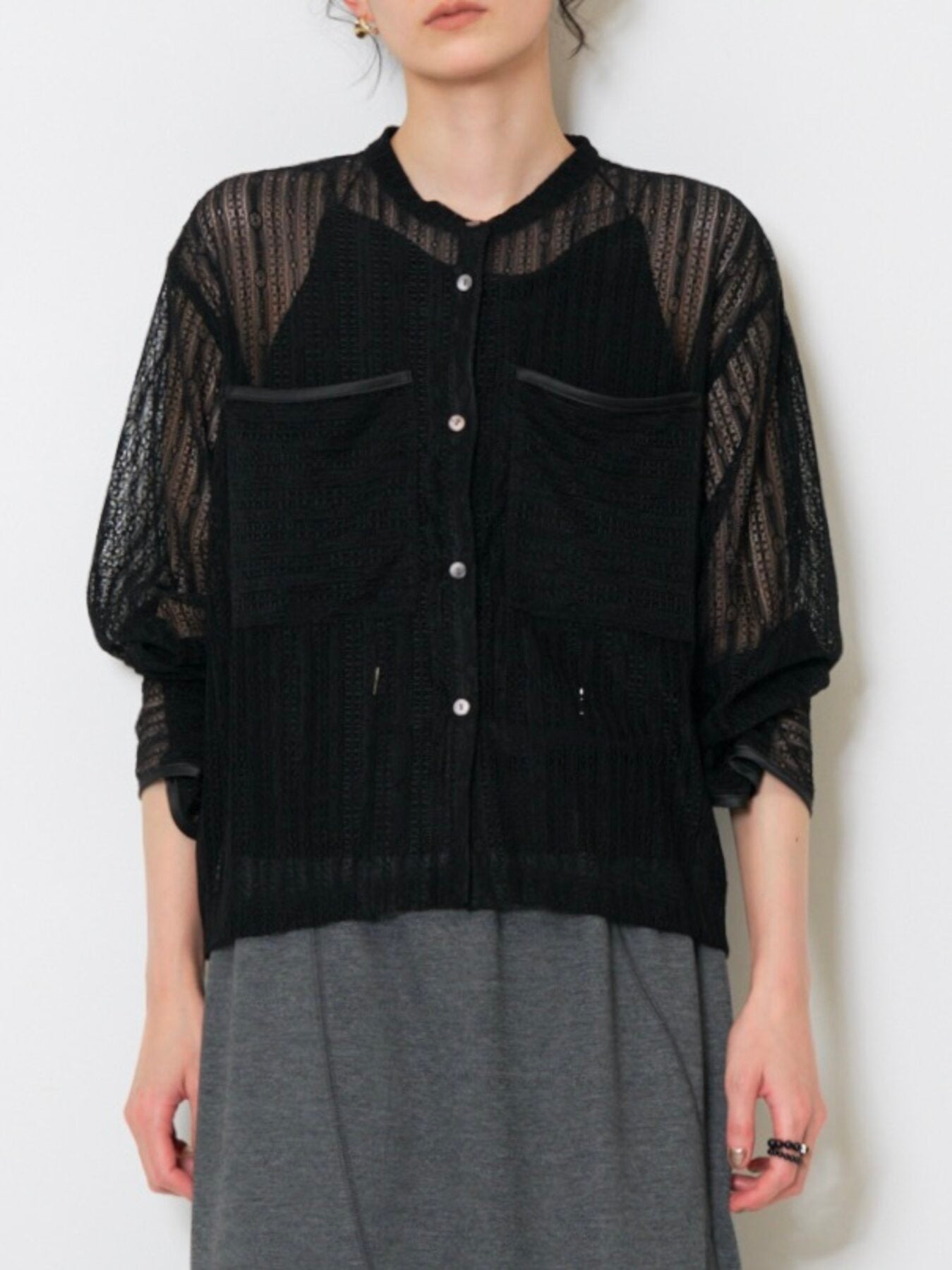 【予約販売】CHIGNON ストレッチレースシャツカーデ 1263-611KK