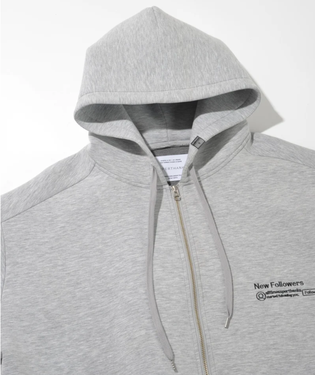 SUPERTHANKS Double-knit Embroidery Zip-Hoodie CS01