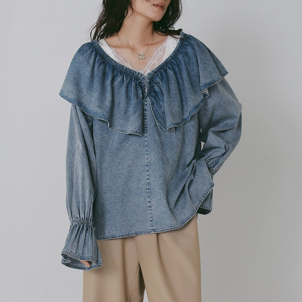 【予約販売】CHIGNON オーバーフリルデニムBL1566-689BL