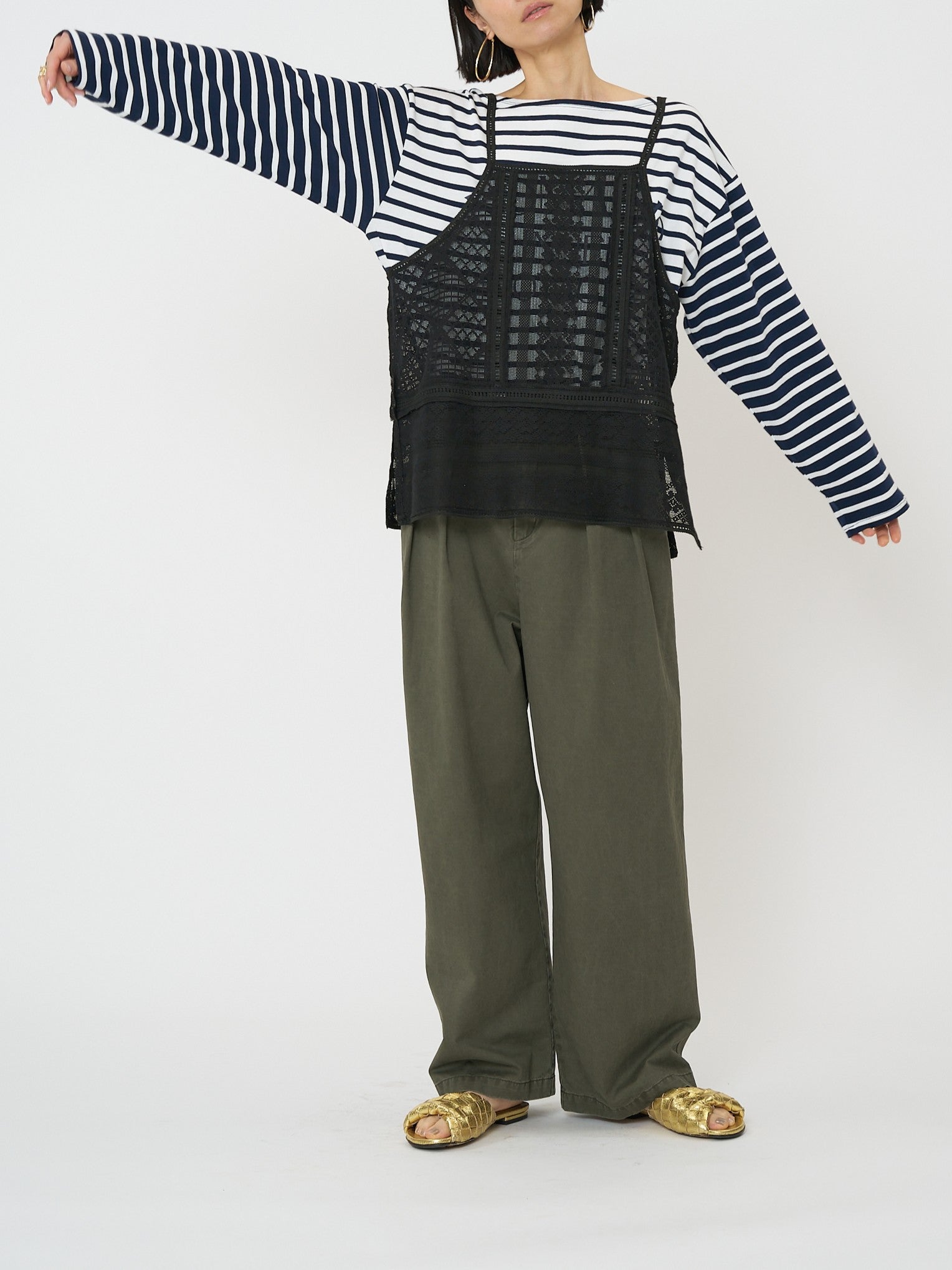 【予約販売】CHIGNON パッチワークレースキャミソール 1861-050BZ