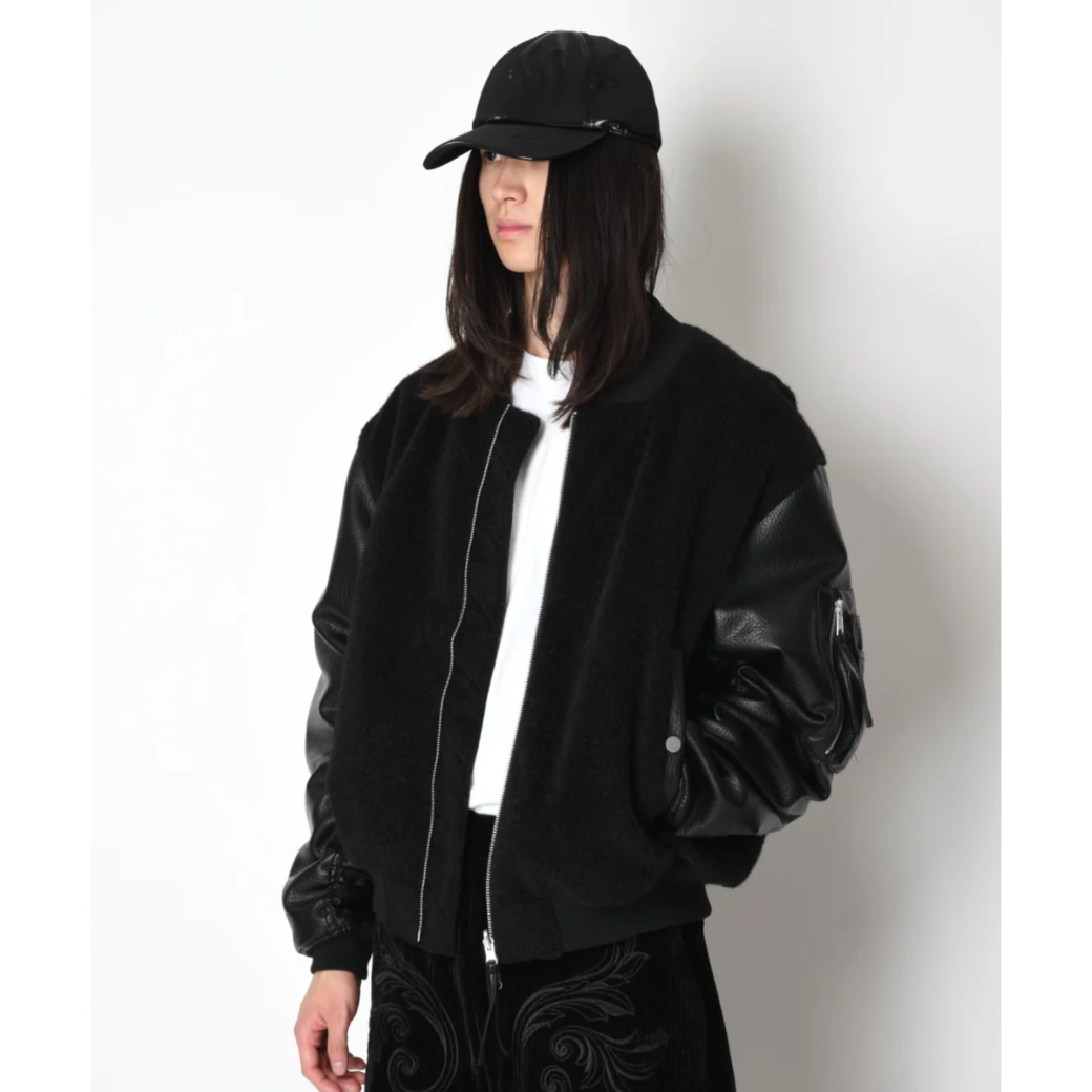 SUPERTHANKS Fur/Shrink faux leather Reversible Flight jacket ST264 JK02