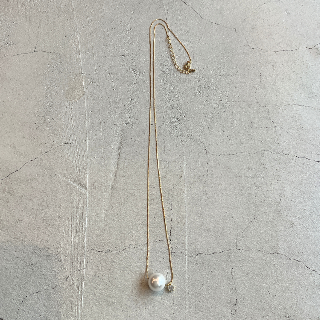 ワンパール ドロップネックレス
