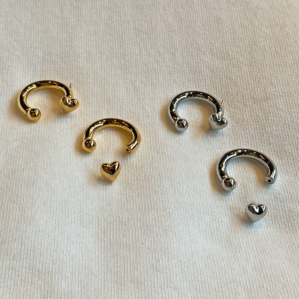 ハートフープピアス