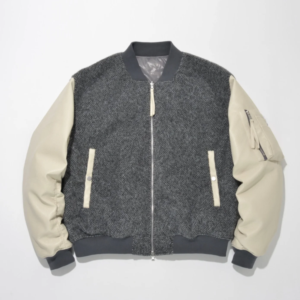 SUPERTHANKS Fur/Shrink faux leather Reversible Flight jacket ST264 JK02
