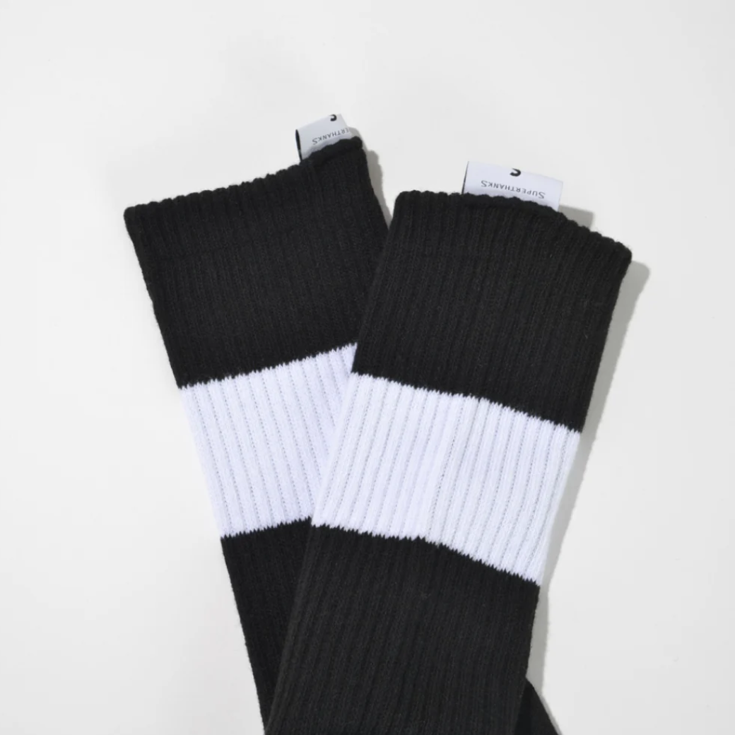 SUPERTHANKS 2-pack socks - 1 line-black/stm-black