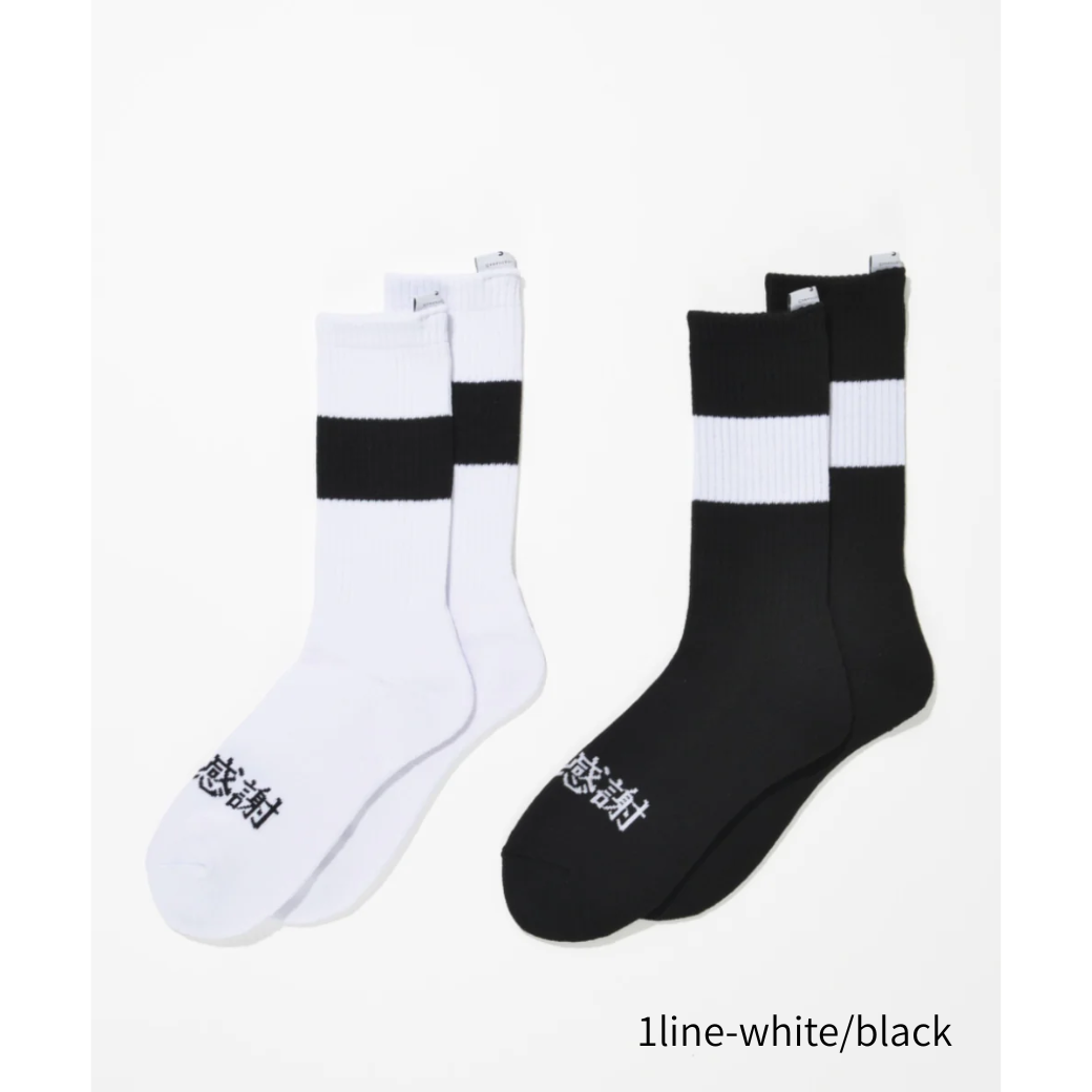 SUPERTHANKS 2-pack socks - 1line-white/black