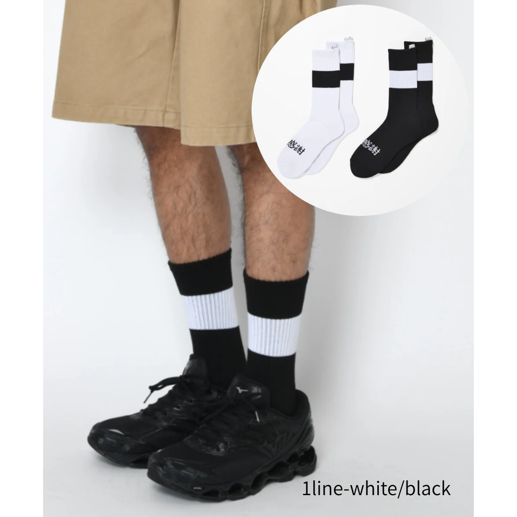 SUPERTHANKS 2-pack socks - 1line-white/black