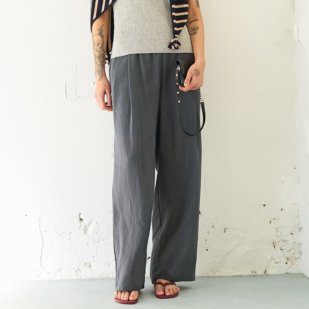 【予約販売】YENN SHEER STRIPE EASY PT Y262-31042