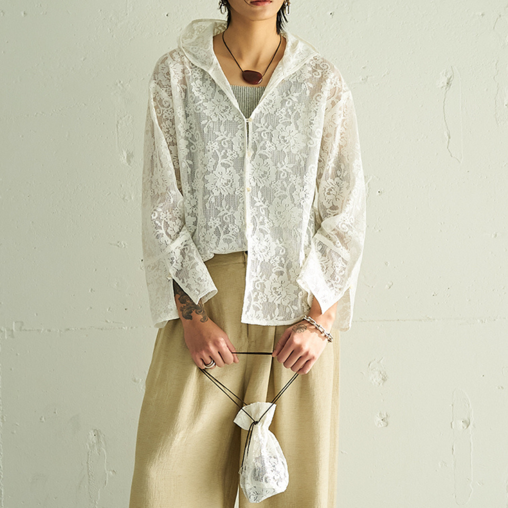 YENN PORTABLE LACE HOODIE Y262-12047 – RUKA