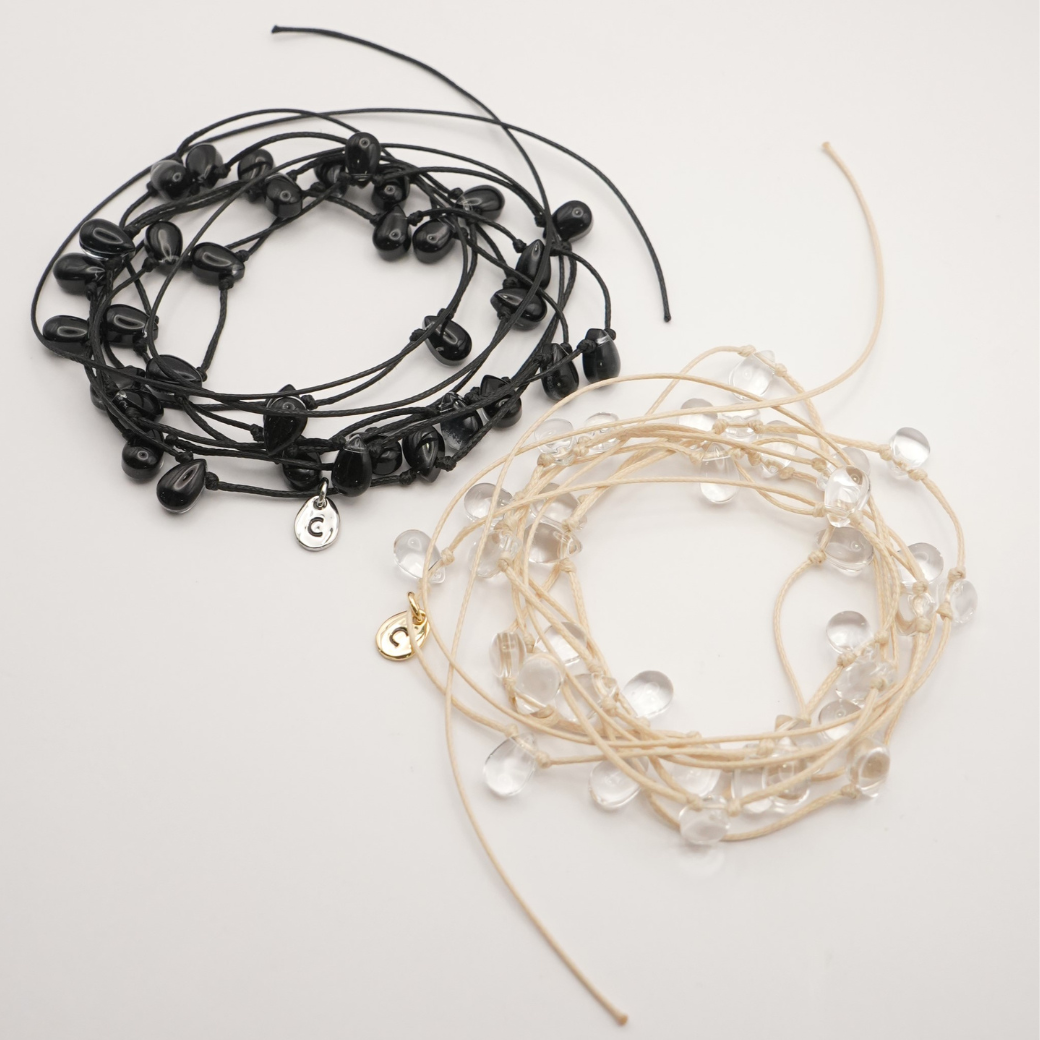 Hashtag ddd四つ葉＆天使の翼付き レトロ携帯ストラップネックレス CHIGNON ドロップガラスコードNL 0062-437SH – RUKA