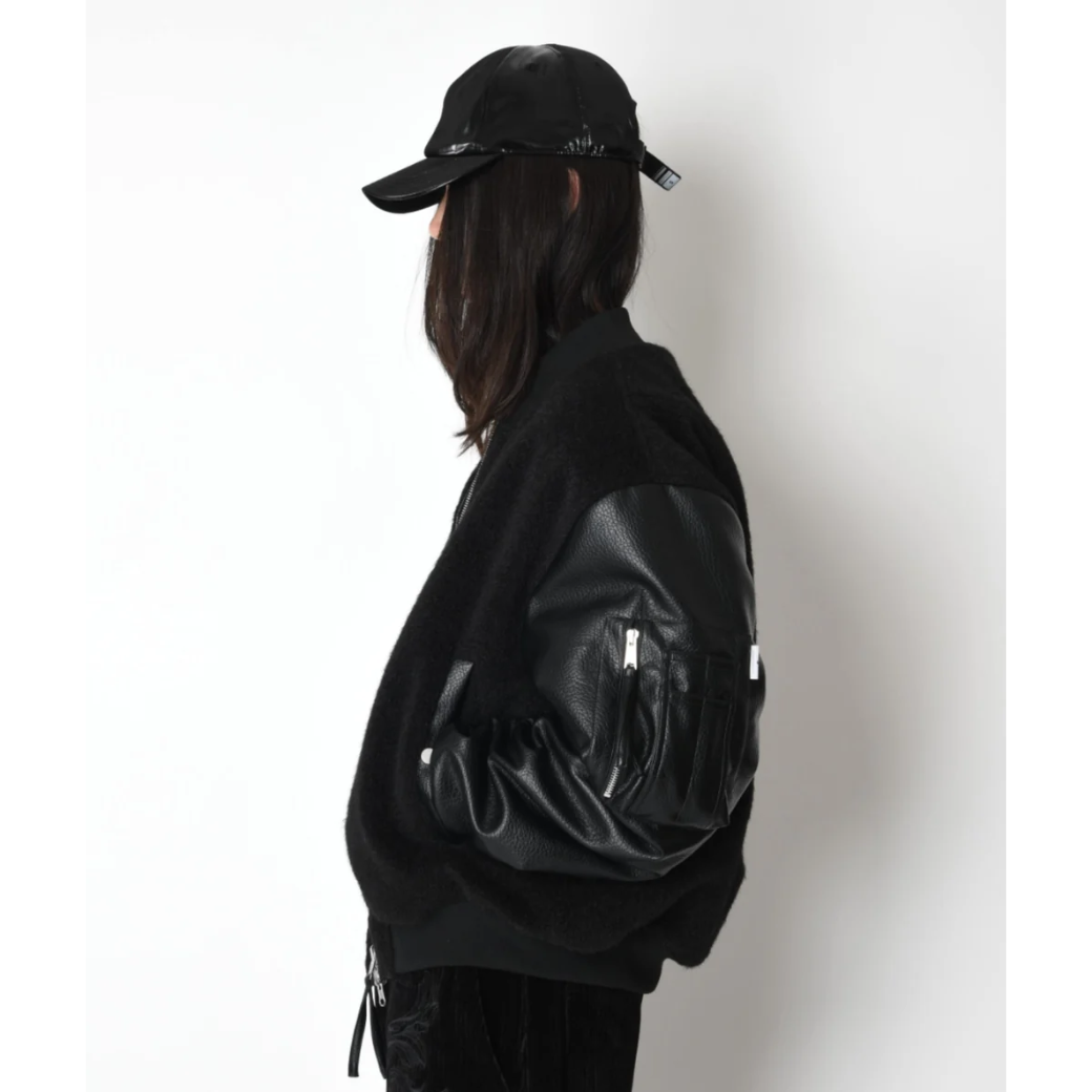 SUPERTHANKS Fur/Shrink faux leather Reversible Flight jacket ST264 JK02