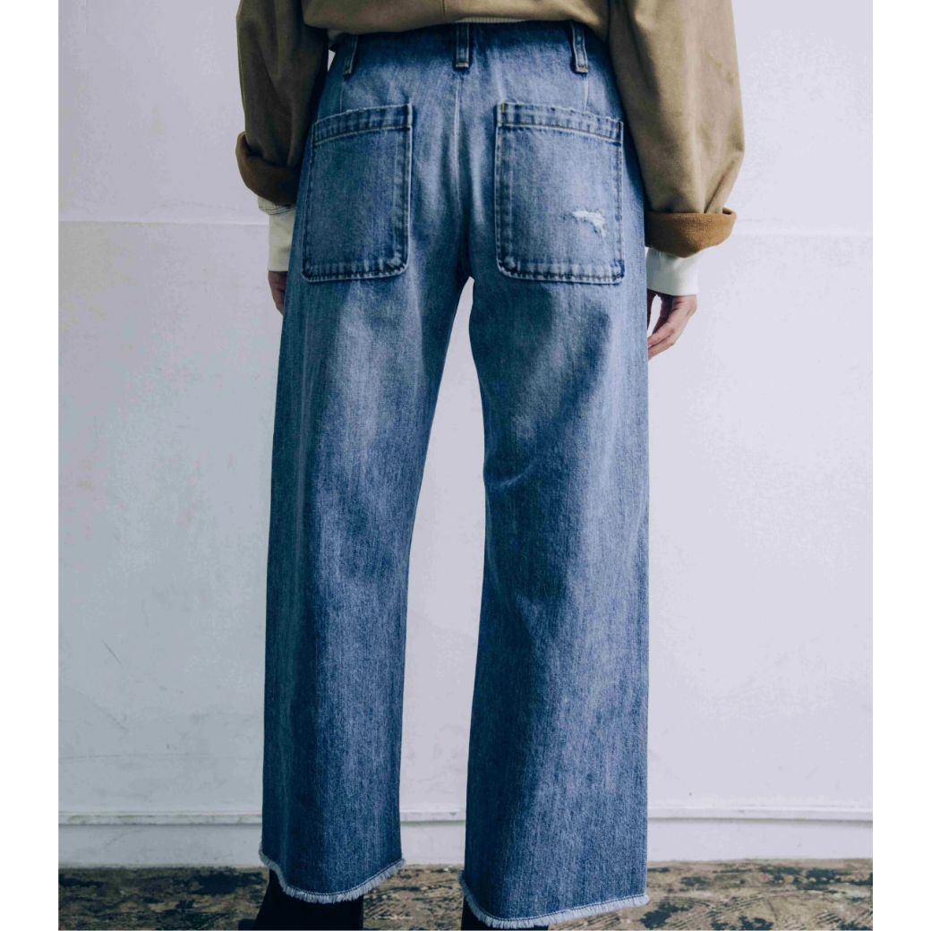 CaRouseLamBRa DAMEGED LOW RISE WIDE PANTS〔40%OFF〕