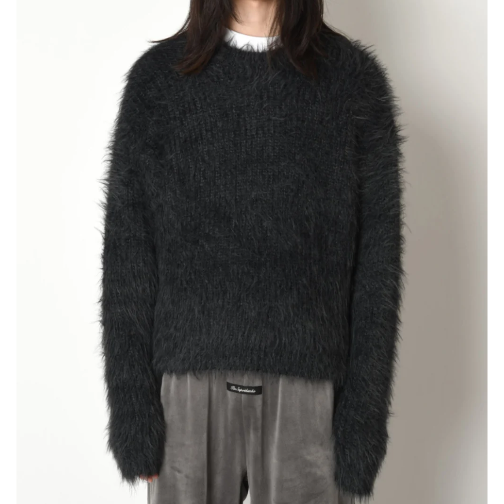 SUPERTHANKS Crew neck volume shaggy knit KT01