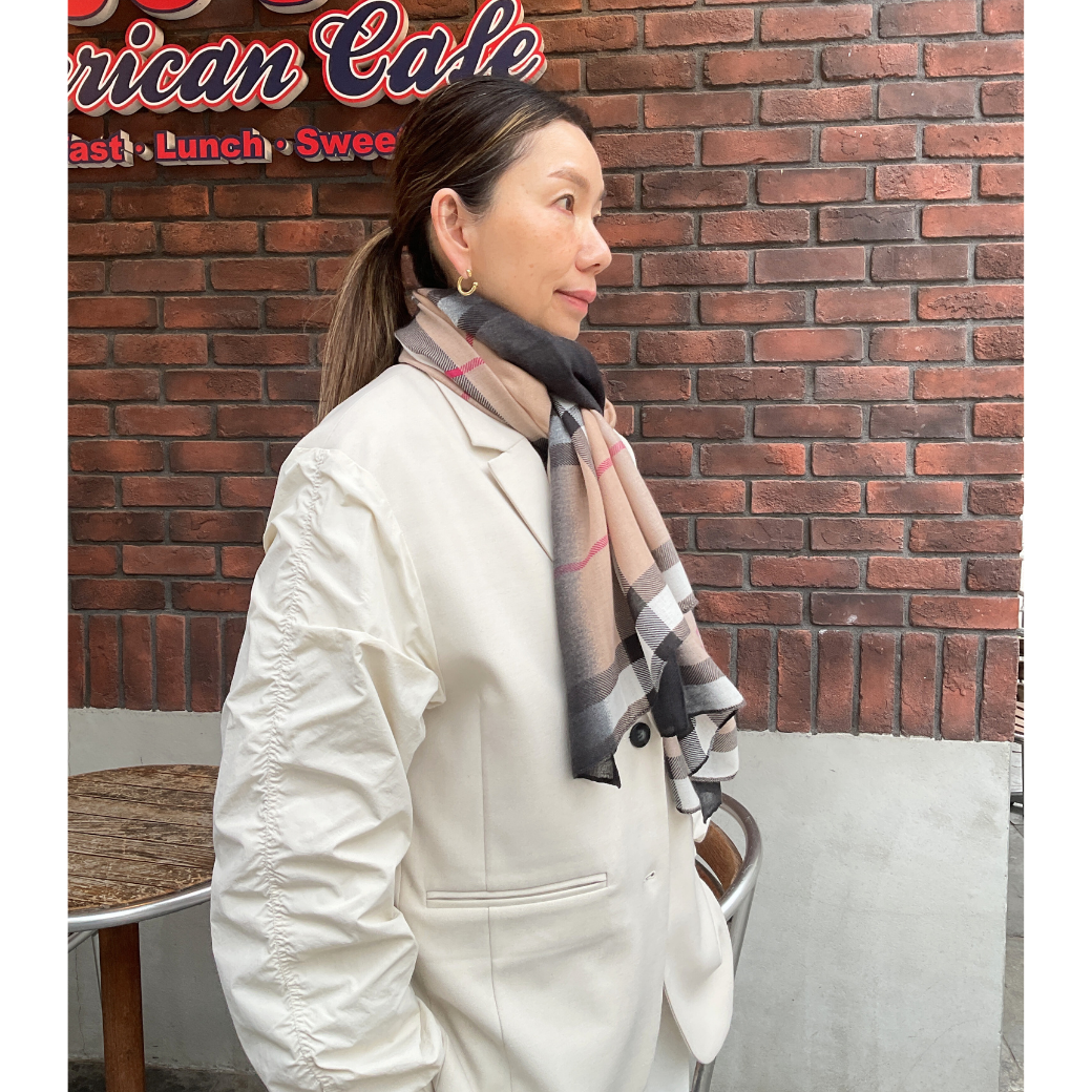 チェック柄ストール