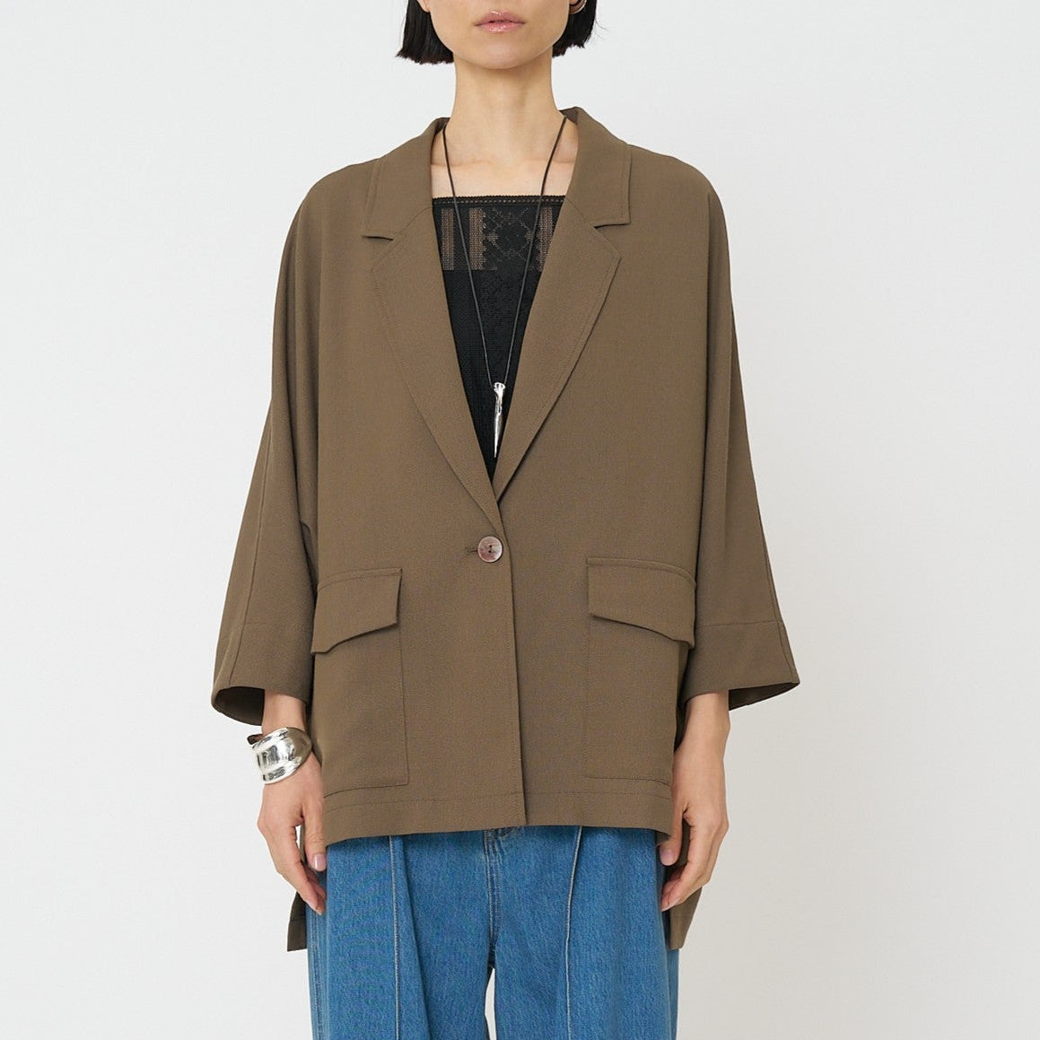 【予約販売】CHIGNON サマーメッシュ麻混ドルマンJK 4561-027BZ