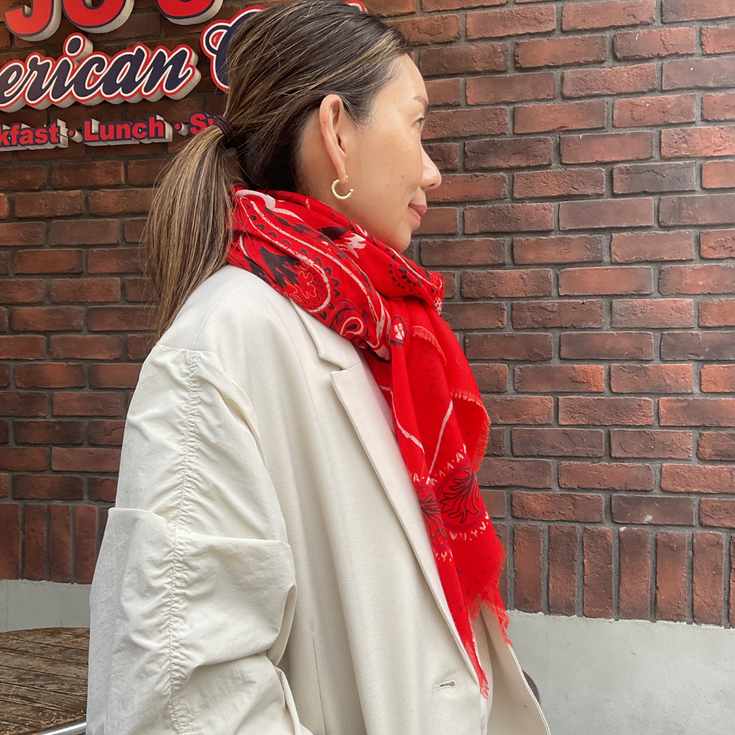 バンダナ柄大判ストール