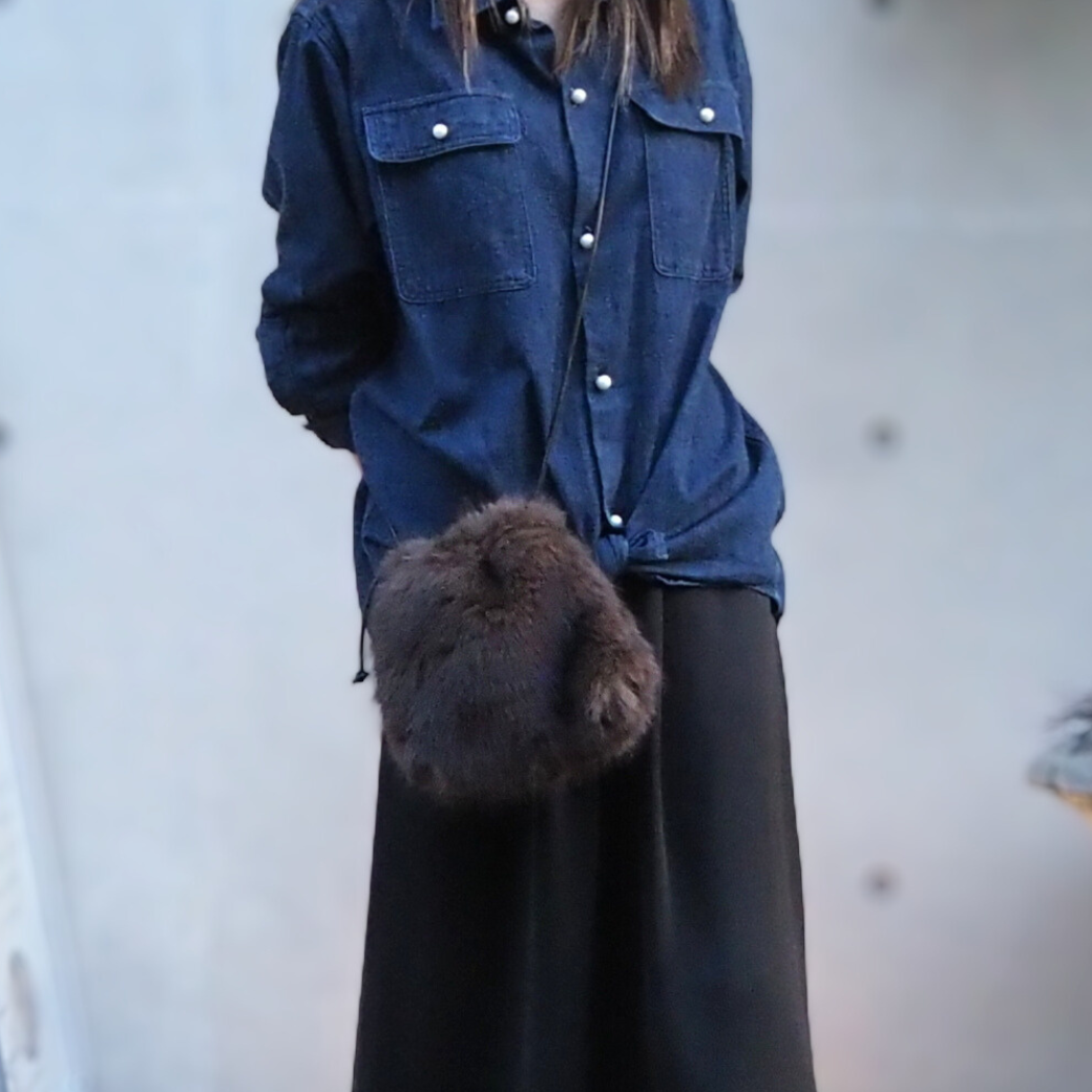 フェイクファーポシェット