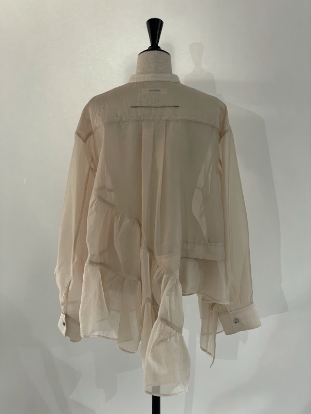 RUMCHE Sheer Gathered Blouse R25A10604