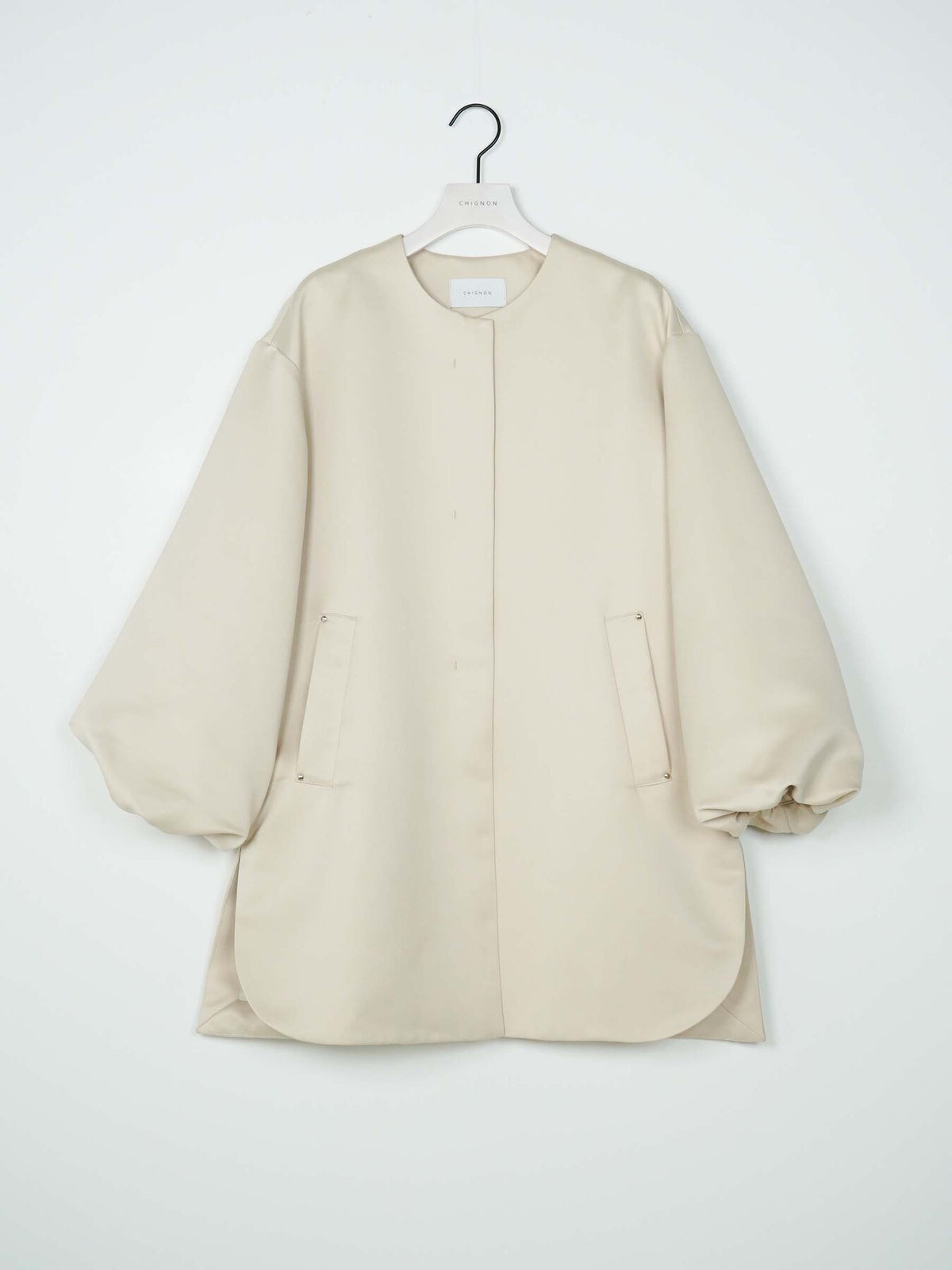 【予約販売】CHIGNON フォルムスリーブノーカラーコート7266-636MK