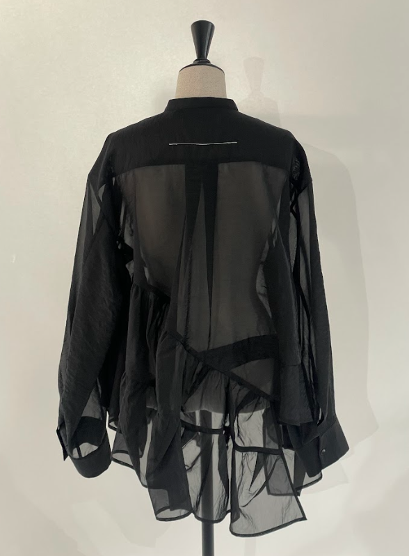 RUMCHE Sheer Gathered Blouse R25A10604