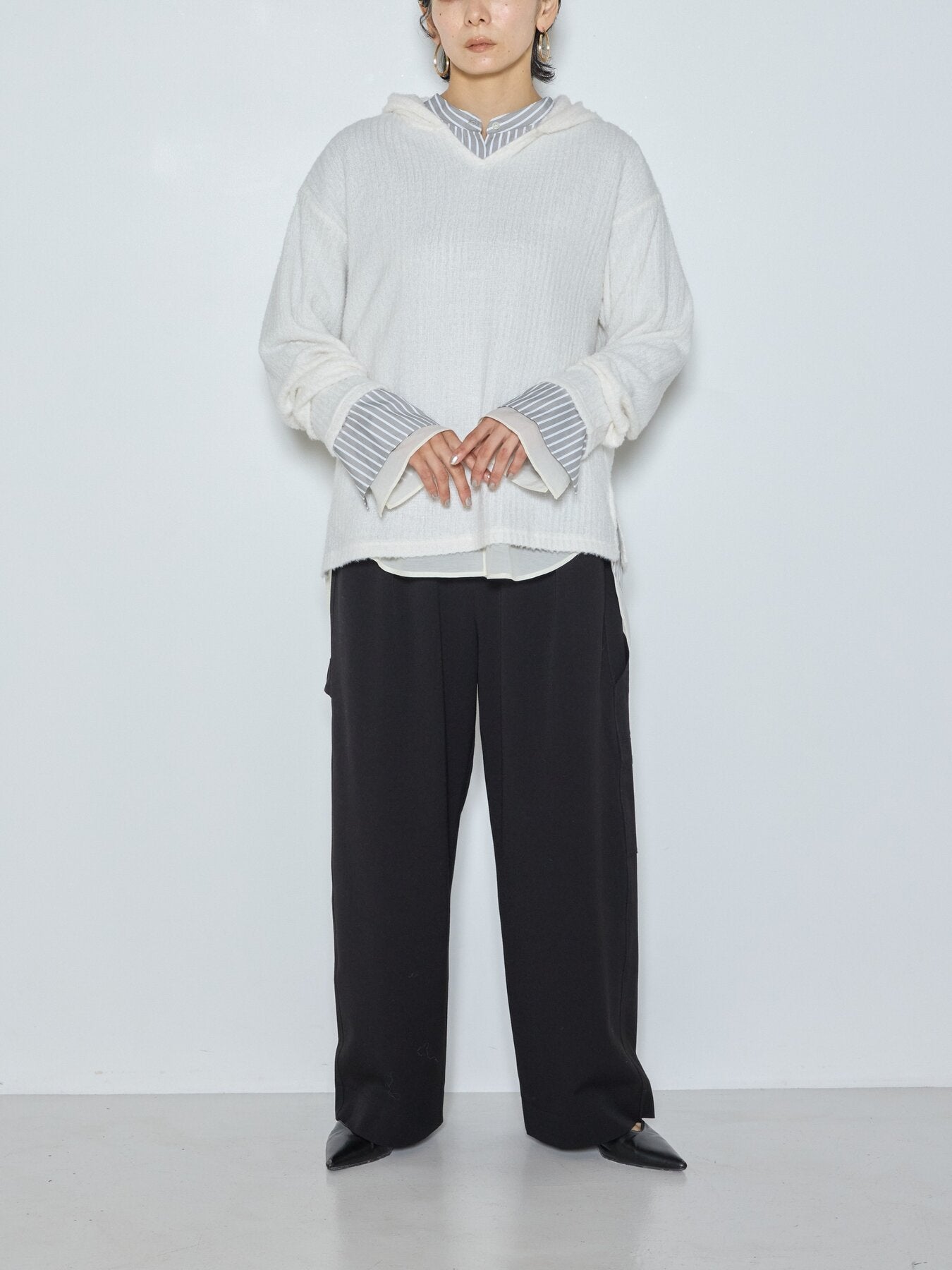 【予約販売】CHIGNON シャギーストライプフーディ- 8865-388GL