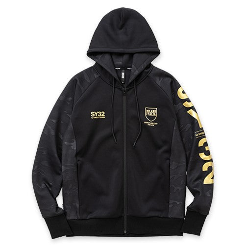 SY32 DOUBLE KNIT EMBOSS CAMO SHIELD LOGO ZIP HOODIE No.13509
