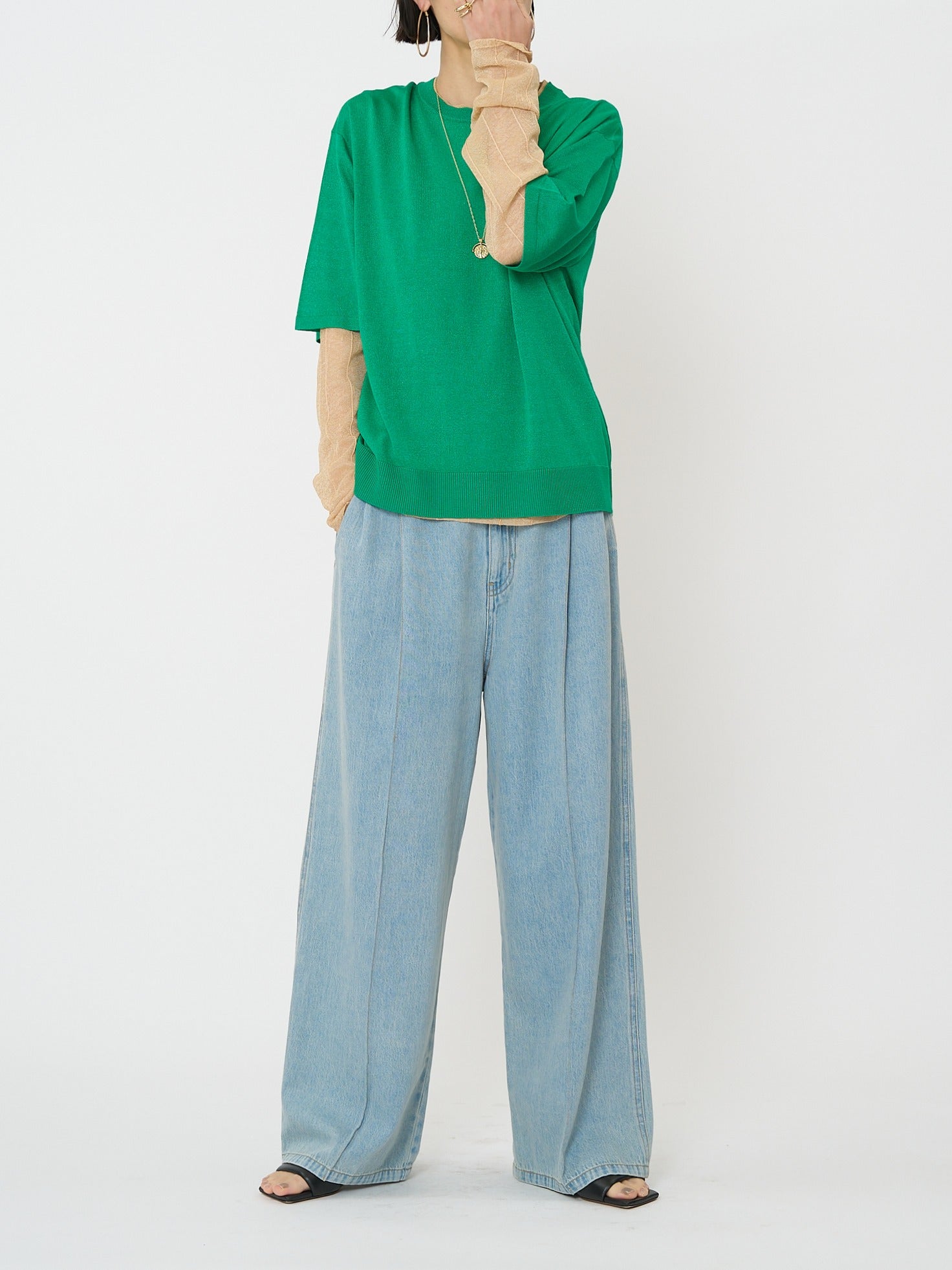 【予約販売】CHIGNON 衿配色ハーフスリーブニット 9261-087GS