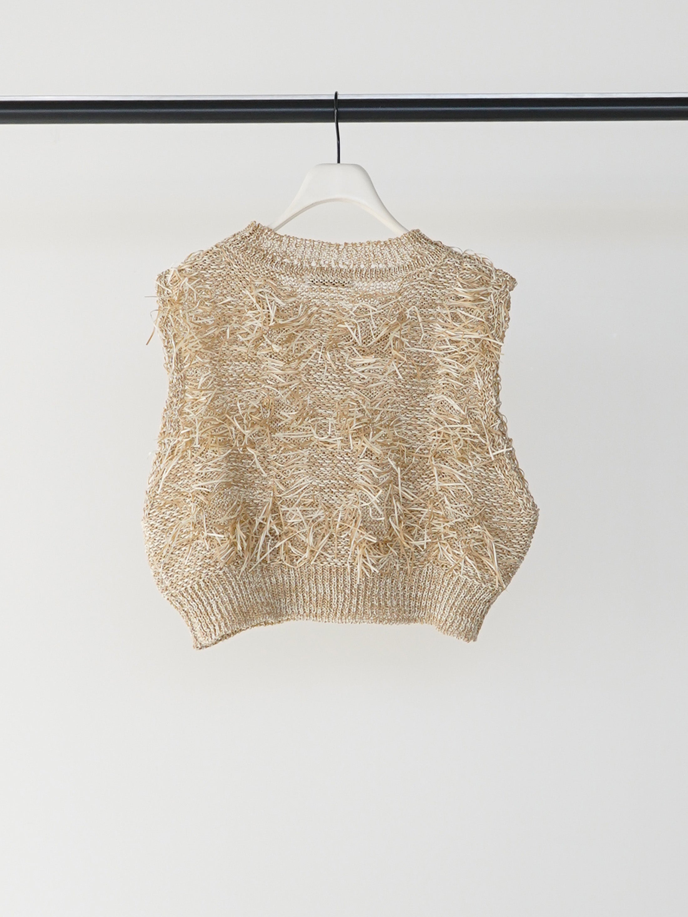 【予約販売】CHIGNON カットJQフリンジニットベスト 9261-091GS