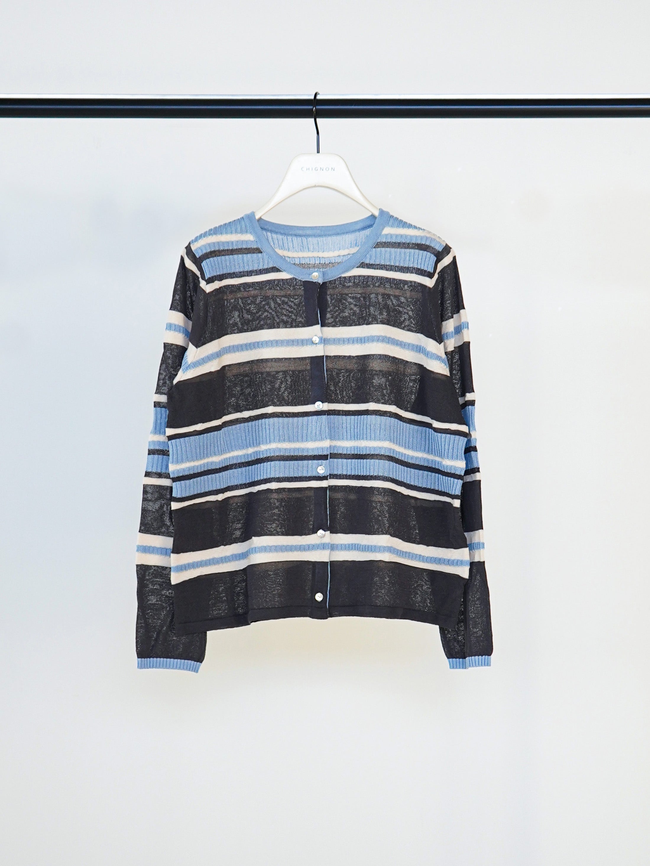 【予約販売】CHIGNON マルチボーダーカーディガン 9561-090GS