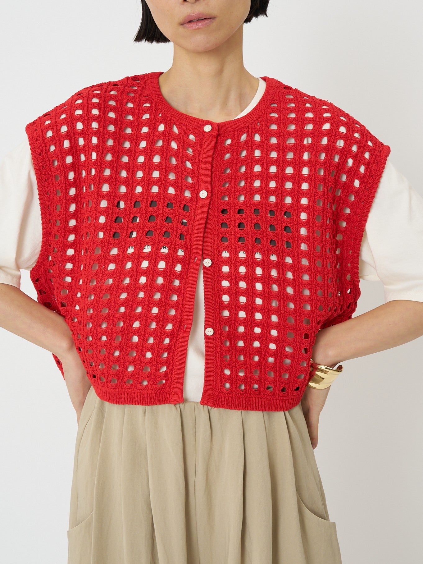 【予約販売】CHIGNON メッシュボックスニットベスト 9561-098DP