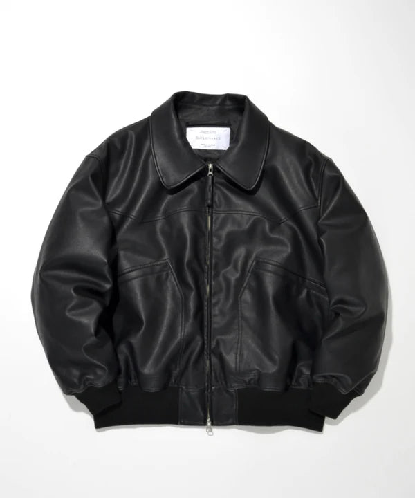 SUPERTHANKS Faux Leather Padded Blouson JK03A