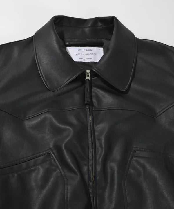 SUPERTHANKS Faux Leather Padded Blouson JK03A