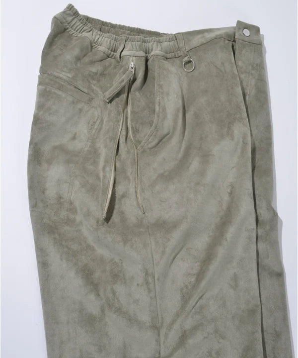 SUPERTHANKS Faux Suede Side-zip Wide Pants PT01