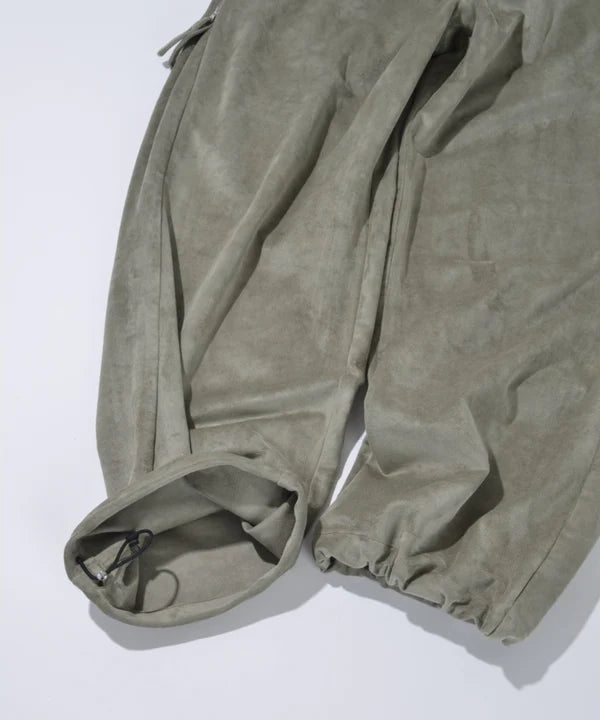SUPERTHANKS Faux Suede Side-zip Wide Pants PT01