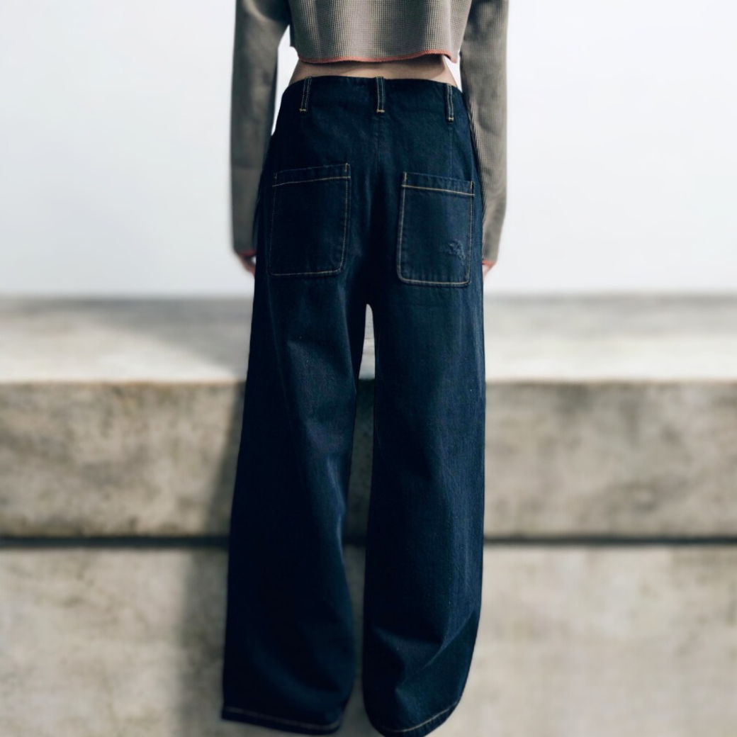 CaRouseLamBRa DAMEGED HIGH RISE BAGGY PANTS〔50%0FF〕