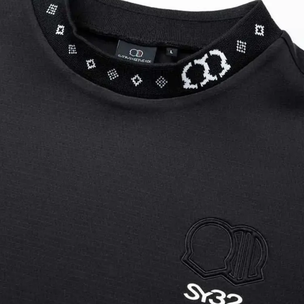 SY32 by SWEET YEARS GOLF DOUBLE MESH KNIT L/S MOCK
