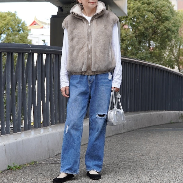 リバーシブルミンクファーベスト