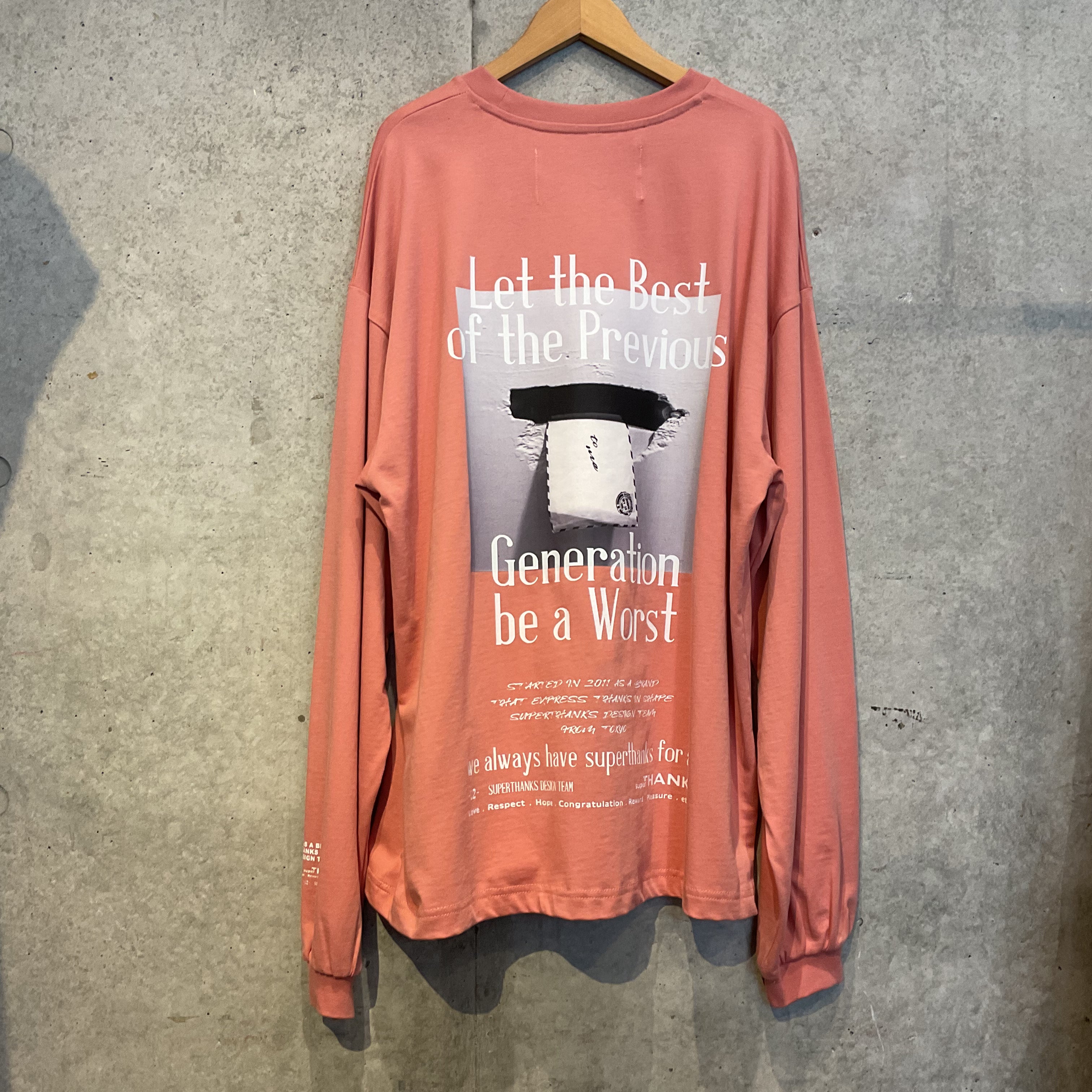 SUPERTHANKS ST232 CS010 Letter-LongTee〔40%OFF〕