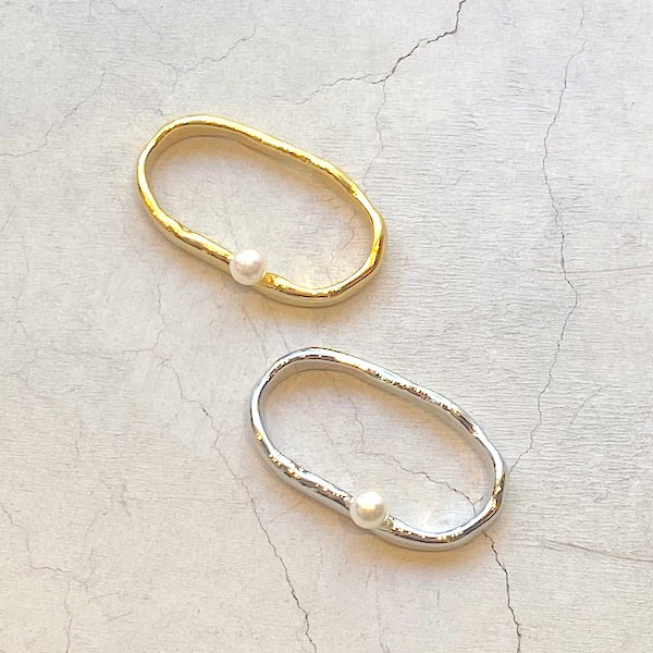 pearl double finger ring