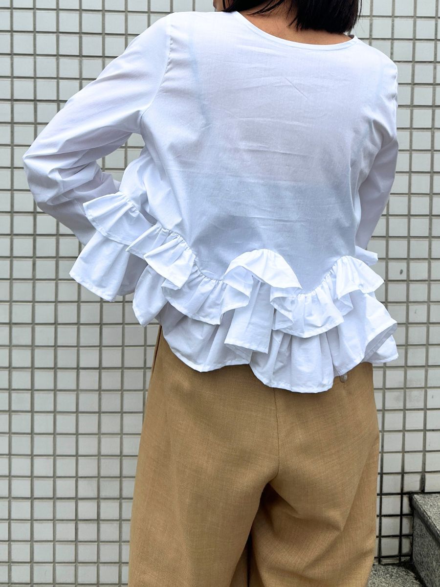 【予約販売】Mewl ペプラムフリル2WAY ブラウス M261-13005