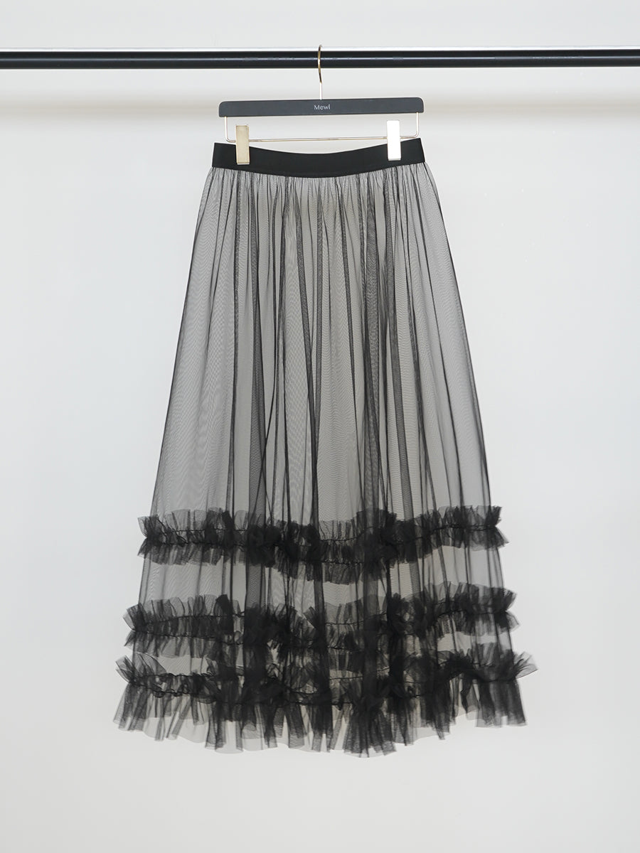 【予約販売】Mewl チュールティアードSK M261-23004