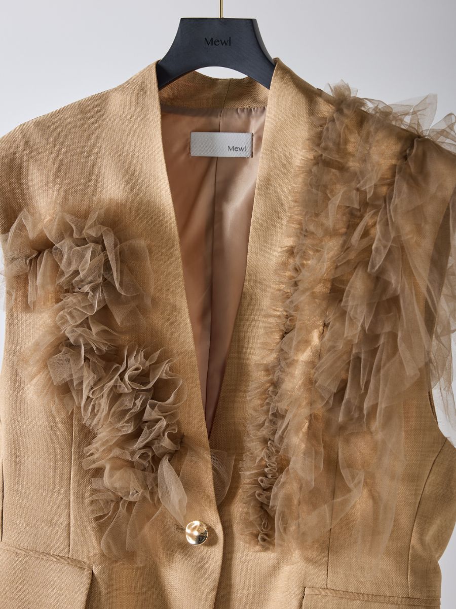 【予約販売】Mewl チュールフリルベスト M261-43001