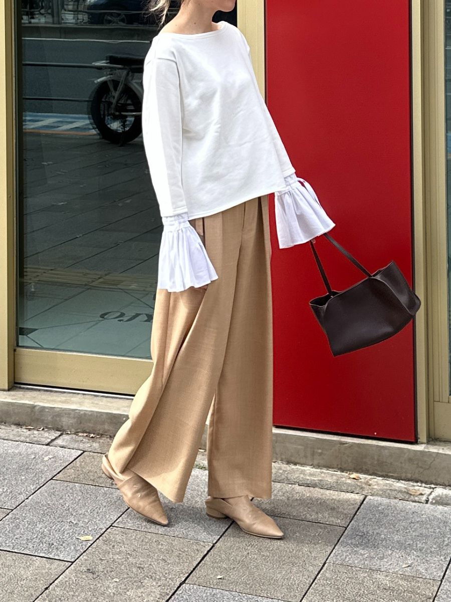 【予約販売】Mewl オフショルシャツスリーブスウェット M261-83011